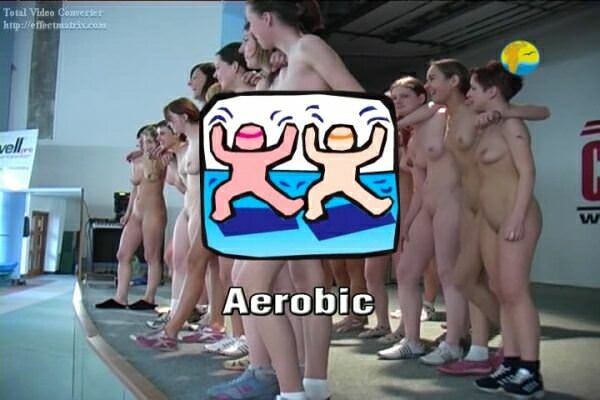 Nudists are engaged in aerobics - sports of nudists