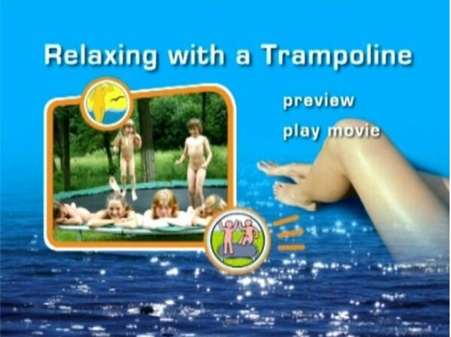 Family naturism video - Relaxing with a trampoline