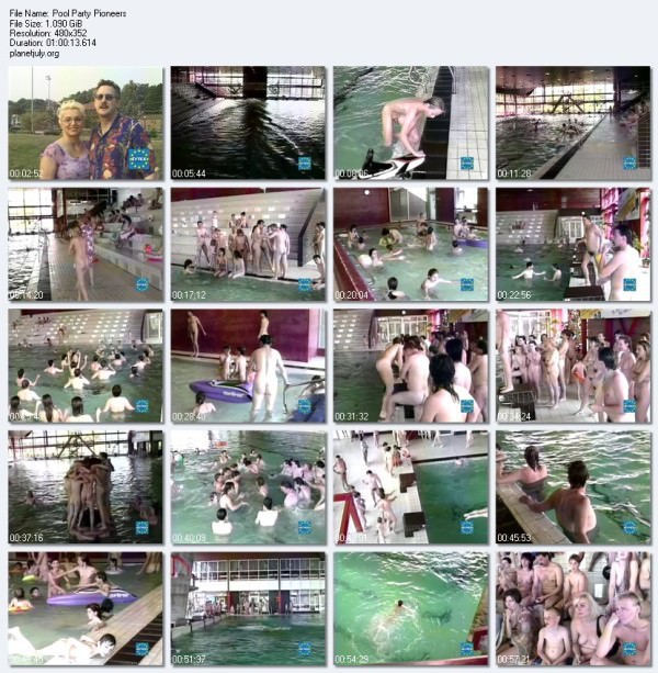 Sports competitions between nudists in the pool video